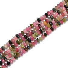 Natural Multi Tourmaline Faceted Rondelle Beads Size 2.5x4mm 4x6mm 15.5'' Strand