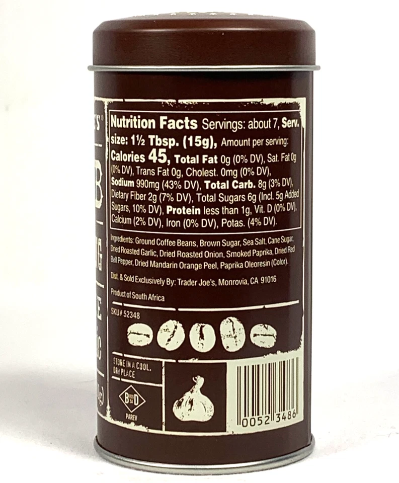 2X Trader Joe's BBQ Rub & Seasoning with Coffee & Garlic 3.5oz Can 11/26 - Image 3 of 4