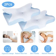 2 Packs Soft Pillow for Neck Pain Relief,Odorless Memory Foam Pillows Ergonomic