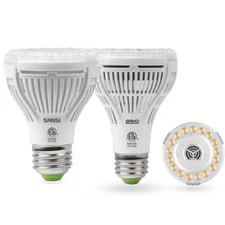 SANSI 10W/15W LED Plant Grow Light Bulbs Full Spectrum Indoor Veg Grow Lamps E26