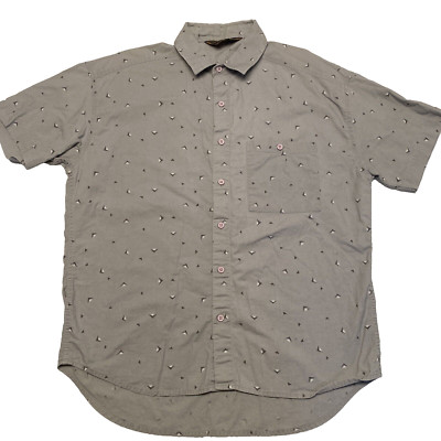South Bay Mens Large Gray Short Sleeve Button Shirt