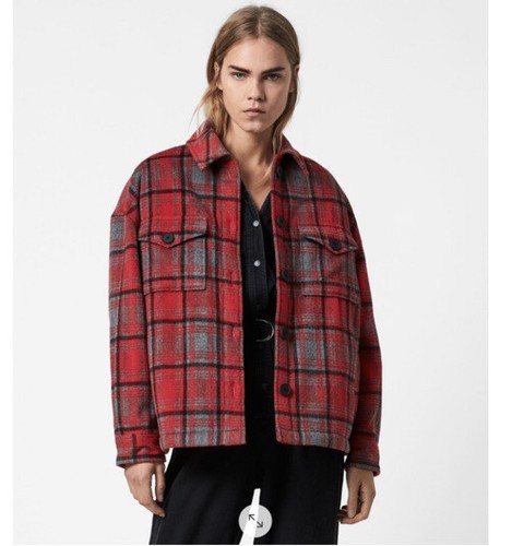 all saints luella check jacket