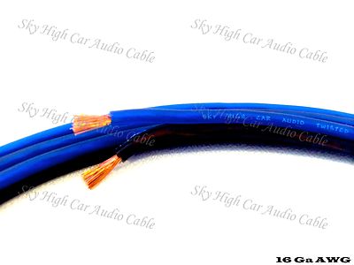 100 ' feet TRUE 16 Gauge AWG BL/BK Speaker Wire Car Home Sky High Car Audio ft