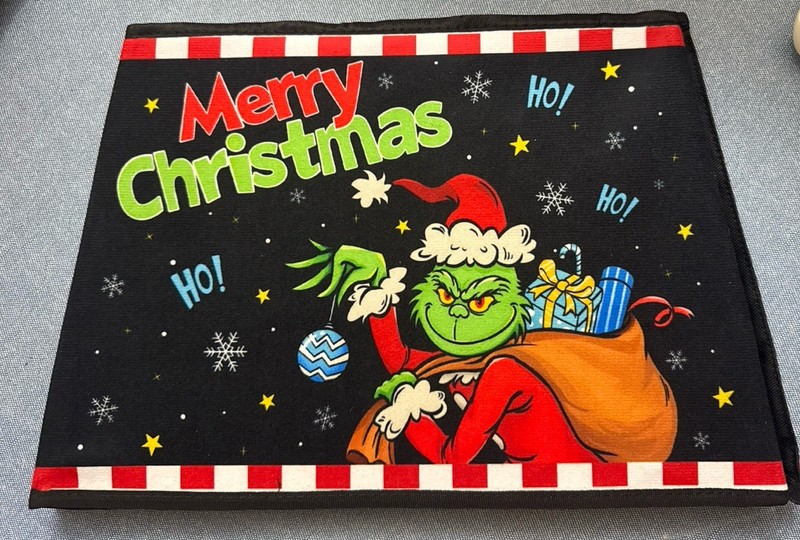 The Grinch Christmas Tree Skirt Unique Easy Set Up Fun Black Red Collar Cool