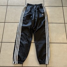Youth Kids L Adidas Sports 3 Stripes Windbreaker Water-Resistant Track Pants