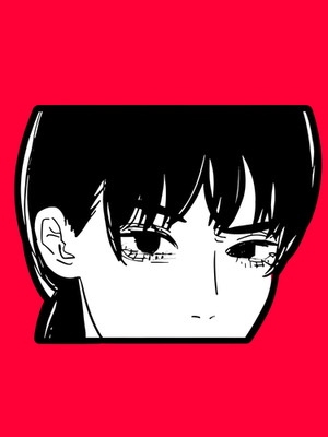 Anime Waifu Chainsaw Man Asa Mitaka Manga 5'' High Quality Vinyl Peeker Sticker