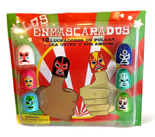 Carte d'en-tête d'affichage distributeur automatique Luchadores Thumb Wrestlers 2016 NOS neuf