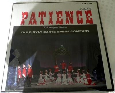 Patience - The D'oyle Carte Opera Company - 3 Record Box - New - Still Sealed