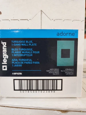 Legrand Adorne Turquoise Blue 1 Gang Wall Plate Cover 4 Pieces Per Box