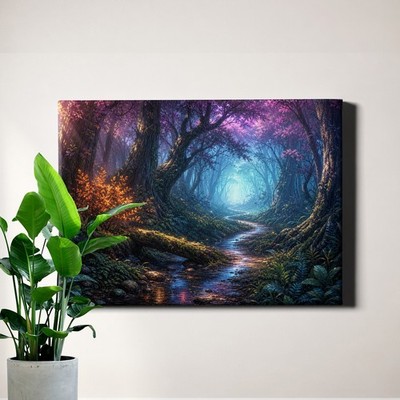 Enchanted Forest Canvas Print Fantasy Landscape Pathway Woodland Scene