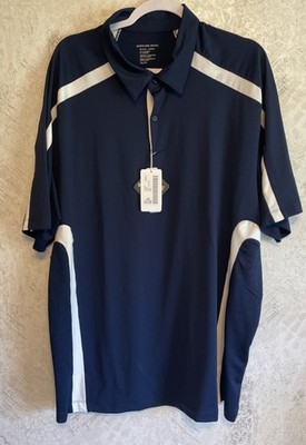 NWT North End Sport COOL LOGIC Polo Shirt Navy Blue White Men 2XL