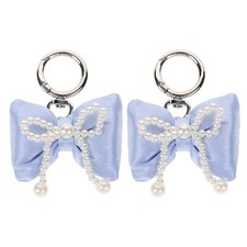 Durable Keychain Accessories with Pearl Bow Design for Purse and Car Keys