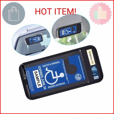 Handicap Placard Holder for Auto, Wisdompro Disabled Parking Permit Sign Protect