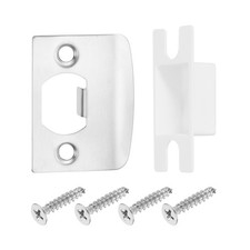 2 Set 57mm x 45.0mm Stainless Steel Deadbolt Strike Plate, Silver