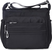 UmhäNgetasche Damen Multifunktional Wasserdicht Nylon 2 GrößEn Schwarz