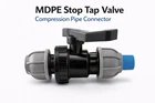 MDPE Stop Tap Valve Compression Pipe Connector Water 20mm-63mm Shut Off Garden