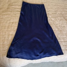 Anthropologie Tilda midi slip satin bias pull on elastic waist skirt Small