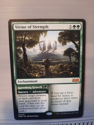 MTG Magic the Gathering Virtue of Strength (197/475) Wilds of Eldraine