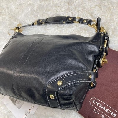 Coach Vintage Shoulder Bag Leather Black Unused Archive Y2K
