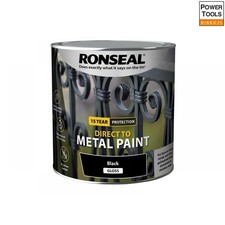 Ronseal 39212 Direct To Metal Paint Black Gloss 2.5 Litre