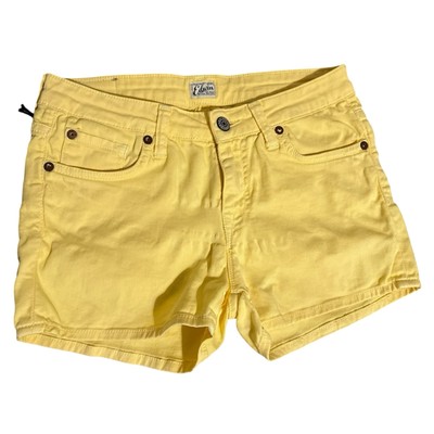 Edwin Denim Shorts Womens W26 Yellow Bridget Cotton Stretch Mini Hotpants