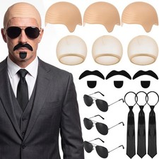 Bald Cap Costume Accessories Set for Halloween, Cosplay, Party - Perfect for Dre