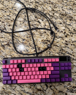 SteelSeries Apex Pro Mechanical Wired Keyboard Pink Purple Illuminated Keycaps