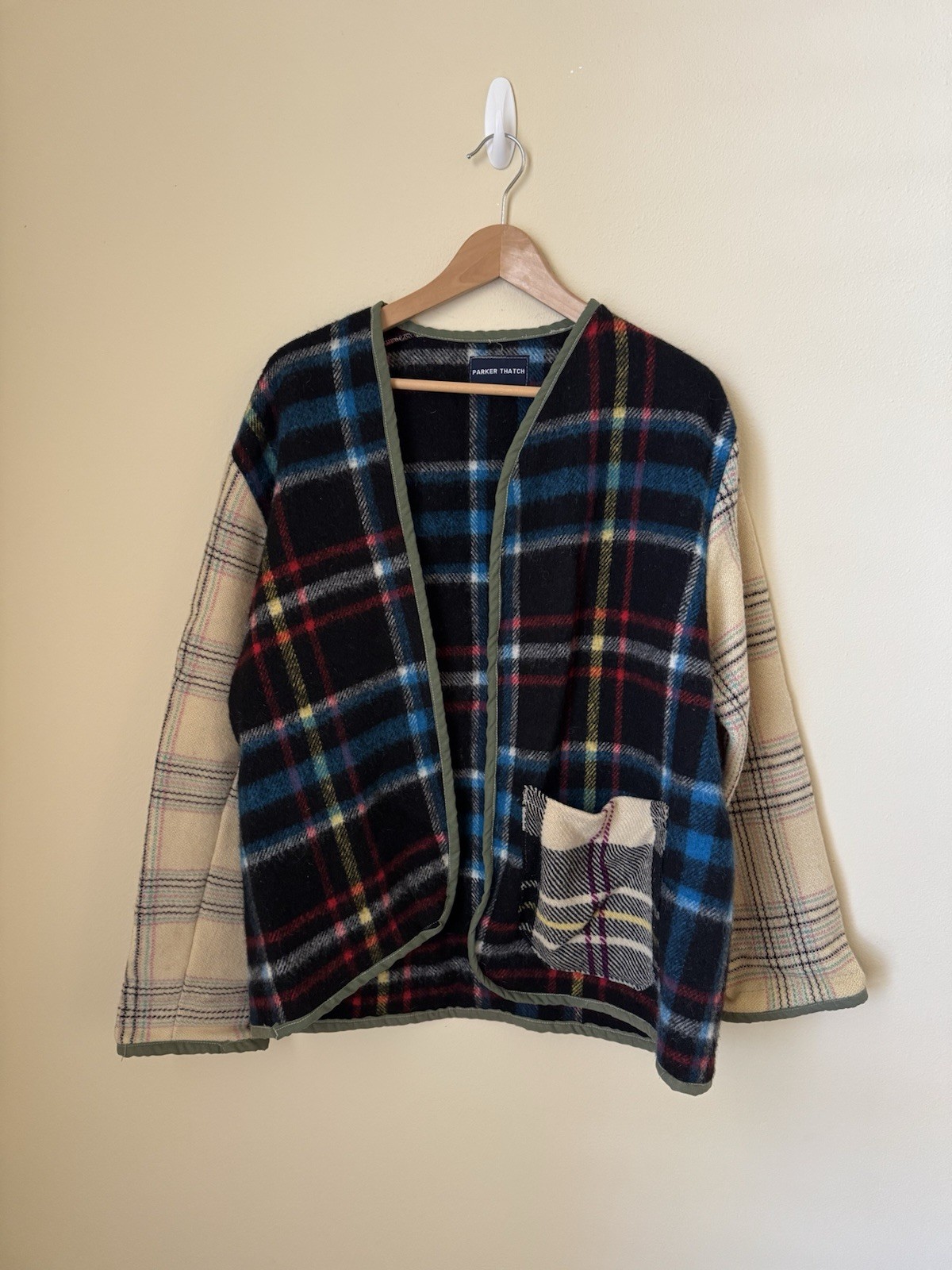 Parker Thatch Plaid Patchwork Coat Jacket Multico… - image 1