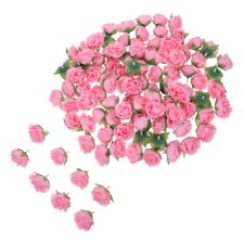  100 teste di rose artificiali: piccole rose decorative rosa di seta - Forniture