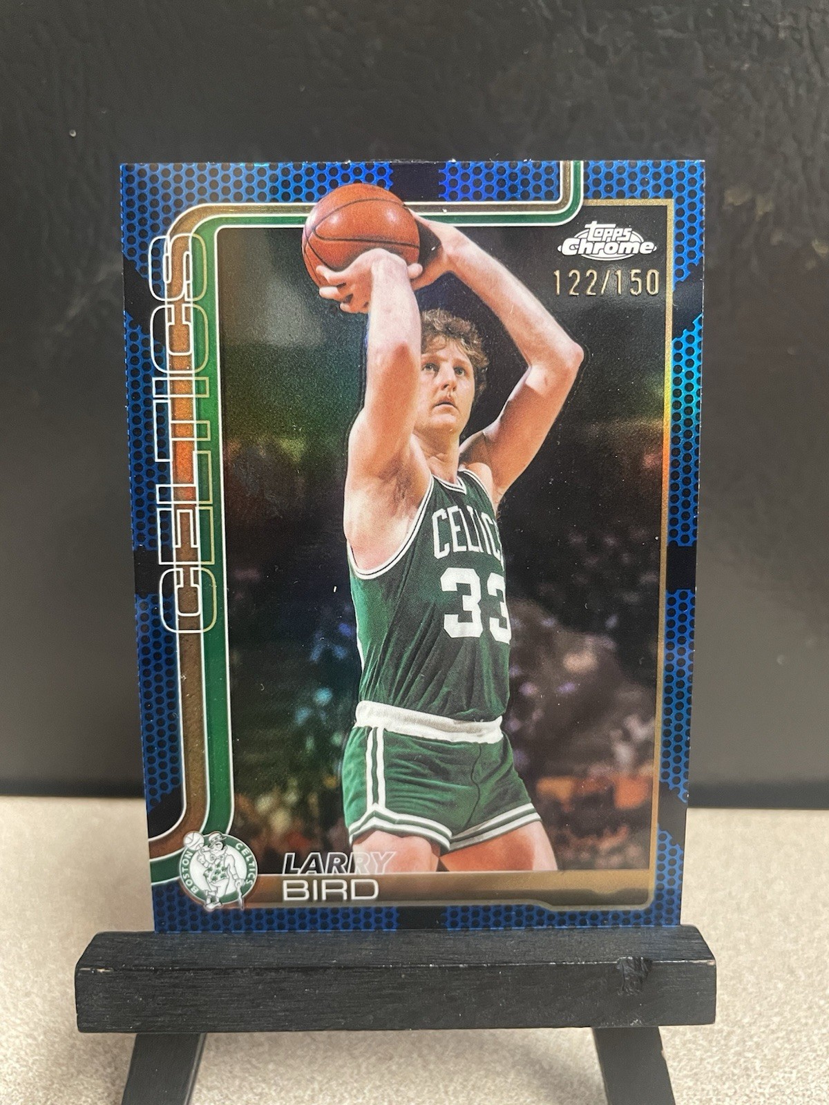 2025-26 Topps Chrome Update Larry Bird #143 Blue Basketball Refractor SP /150