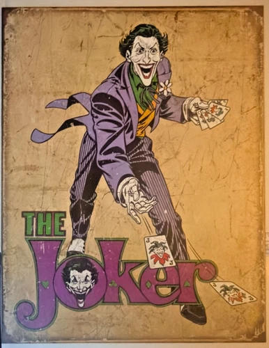 DC Comics Joker Vintage Style Metal Sign Batman Villain Wall Art Desperate Ent
