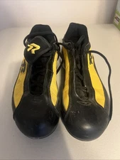 Ringor Women’s 8.5 Softball Cleats Molded Black Yellow Mesh Shoes  🥎