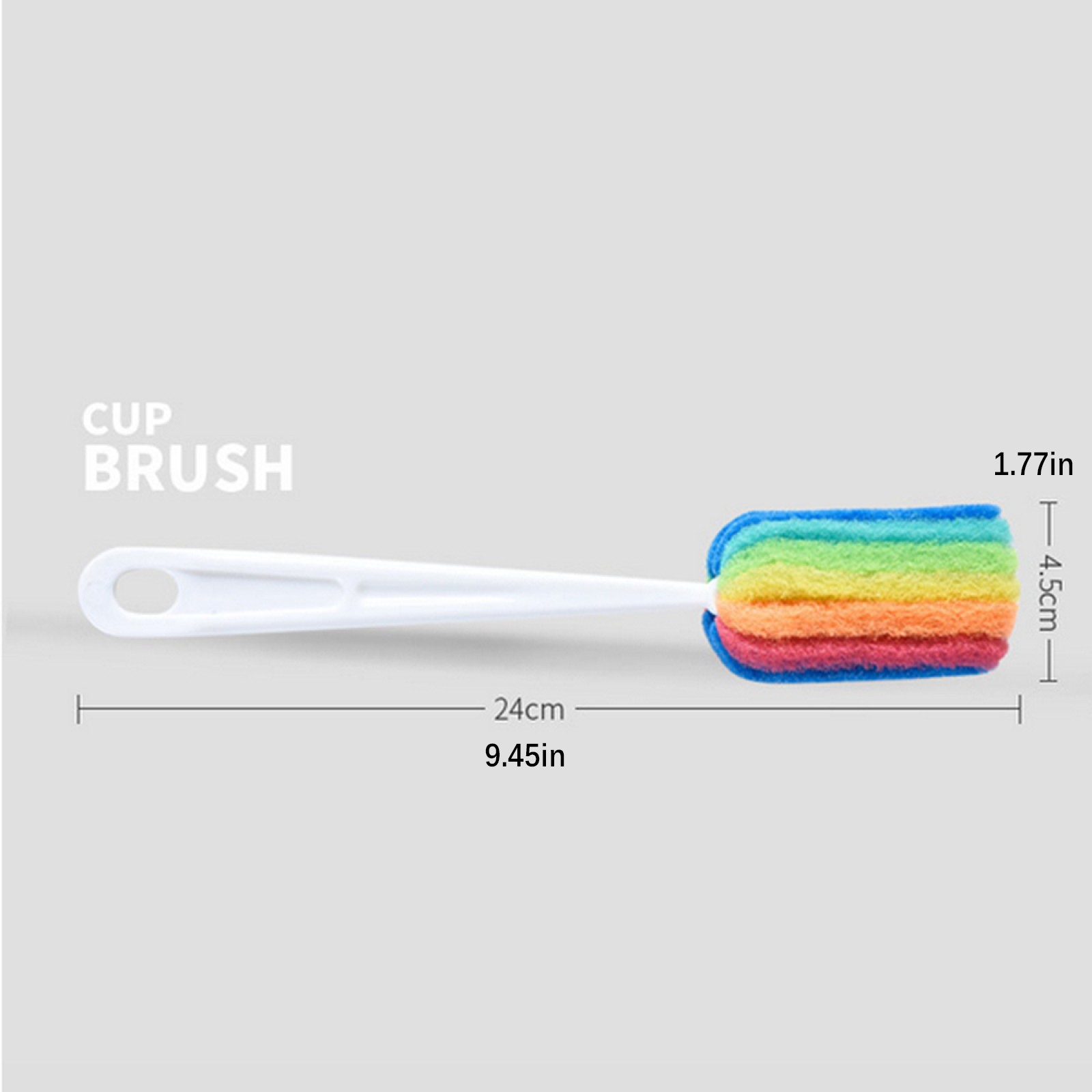 3PCS Reusable Long Handle Cleaning Brush Sponge Bottle Scrubbers Glasses Washing