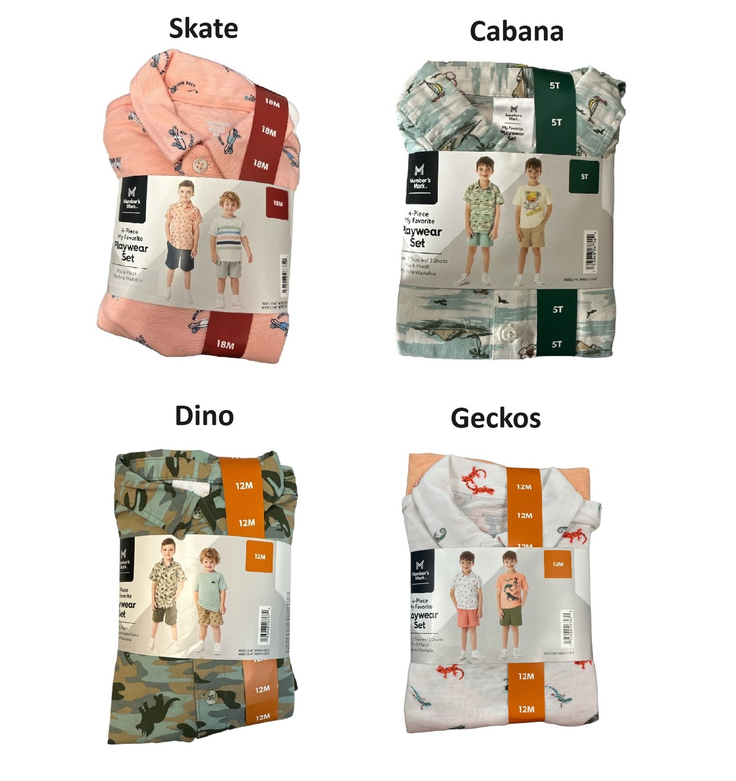 Member's Mark Boy's 4-Piece My Favorite Mix & Match Playwear Set