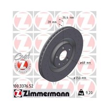 Zimmermann 100.3376.52 Bremsscheibe Hinterachse für Vag