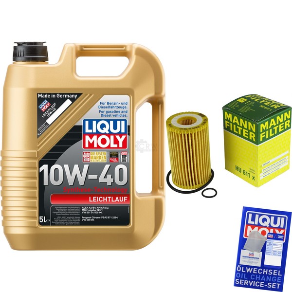 Mann Inspektionspaket 5L Liqui Moly 10W-40 FüR Renault Clio II 1.2 16V-image