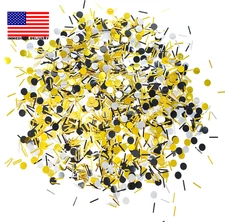 Black Gold Party Table Confetti - Wedding Anniversary Bachelorette Graduation Pa