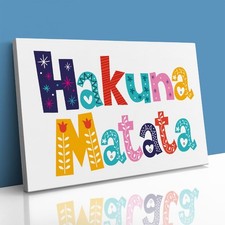 Hakuna Matata No Worries Quote Canvas Framed Print Picture Wall Art