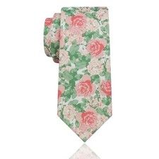 Mens Ties, Sage/Dusty Blue/Pink Floral Ties for C: Light Pink, White, Green