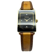 Ladies Rado Jubile 24mm Watch 4 Diamonds and Brown Rado Strap 153.3606.2