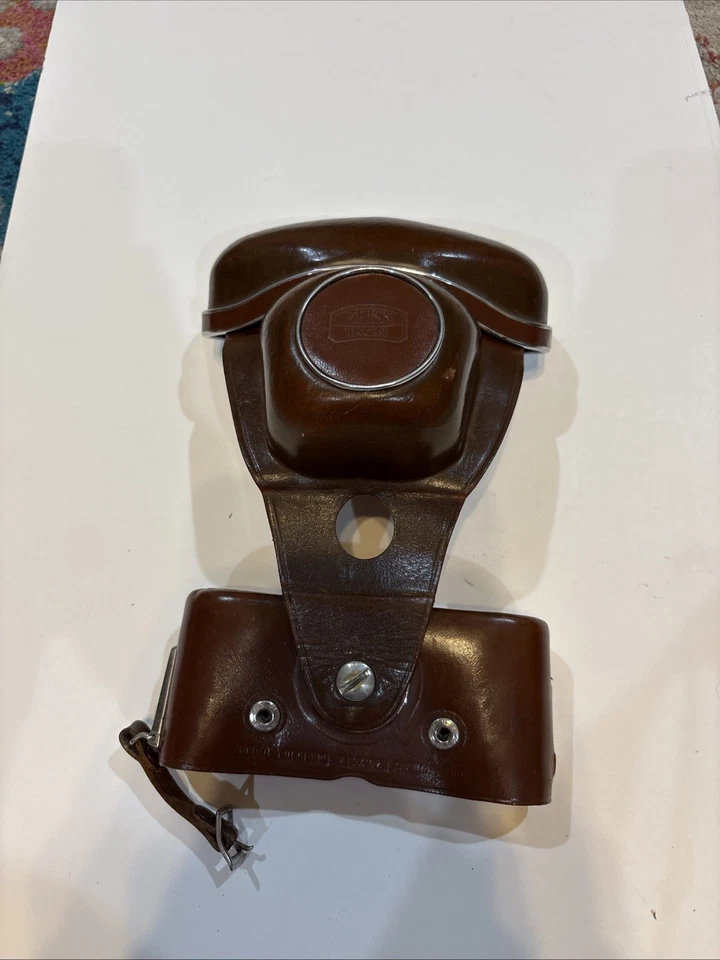 Estuche de cuero vintage para cámara Zeiss Ikon AG 20 7512 hecho en Alemania Foto 2 de 4