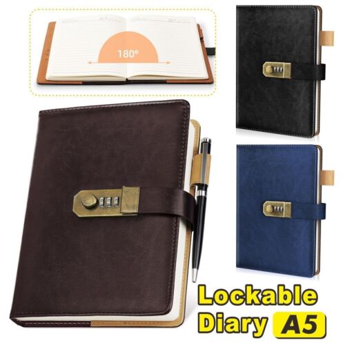 100 Pages A5 Notebook With Combination Lock Password Lockable Diary Journal Book - Picture 2 of 19