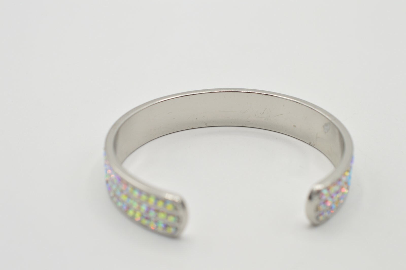 Statement Cuff Bangle Bracelet Silver Sparkling R… - image 12