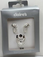 New 4 Silver Rings/Earring Set from Claire's