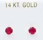 GENUINE 1.34 Cts RUBY STUD EARRINGS 14K YELLOW GOLD - Free Appraisal Service — photo 1