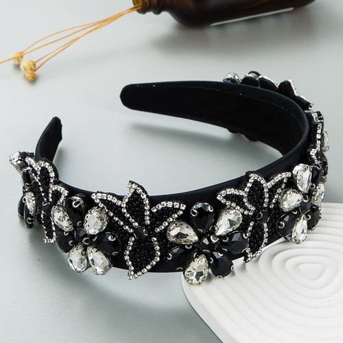 Cerchietto Cristallo Fiore Perline Elegante Cerchio Capelli Copricapo Donna Barocco Strass - Foto 5 di 14