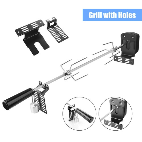 BBQ Drehspieß Grill Rotisserie Spieß mit Motor Edelstahl Elektrischer Grillspieß - Bild 9 von 12