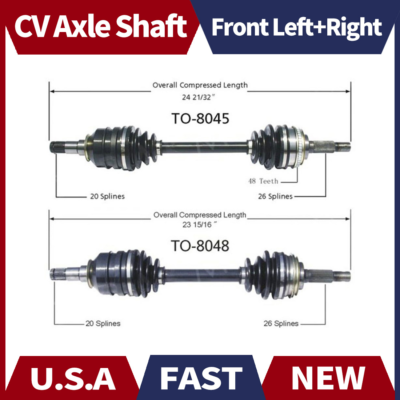 Surtrack Pair FRONT LEFT+RIGHT CV Axle Shaft For 1986-1993 Toyota