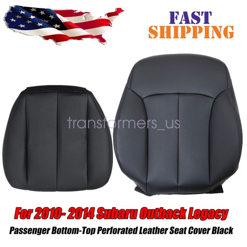 For 2010-2014 Subaru Outback Front Bottom & Back Black Seat Cover Perforated - Foto 95 di 130