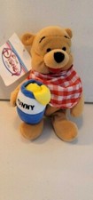 Disney Store Pooh 9" Picnic Pooh Mini Bean Bag WT The Disney Store